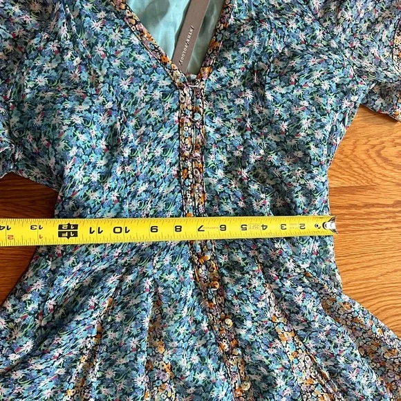Anthropologie Blue Floral Maxi Dress - Picture 8 of 15
